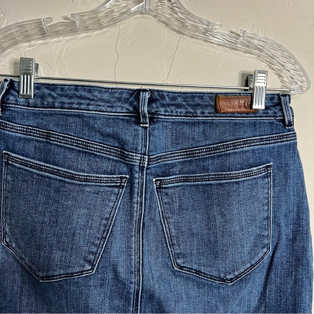 Lands'‎ End Denim Blue Pencil Skirt Classic Stretch Knee Length Casual Preppy - Picture 9 of 11
